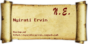 Nyirati Ervin névjegykártya
